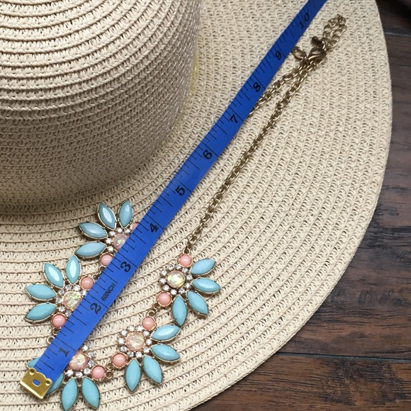 Light Pink and Blue Statement Necklace - Picture 4 of 5